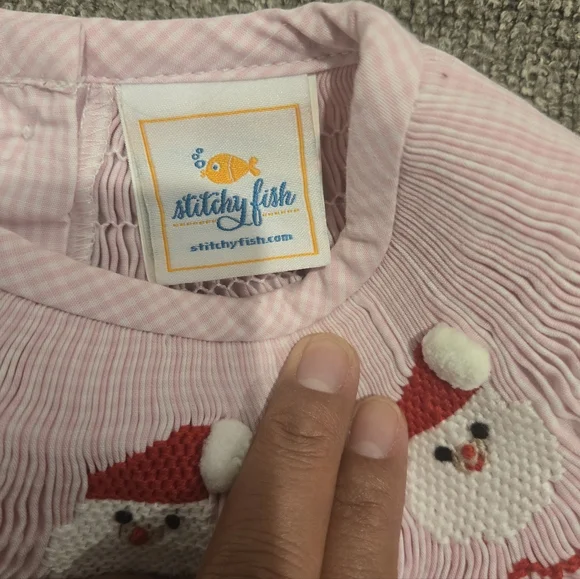 Pink Santa Embroidered Kids‎ Bodysuit - Picture 4 of 4